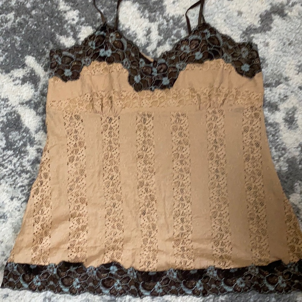 Tan lace tank